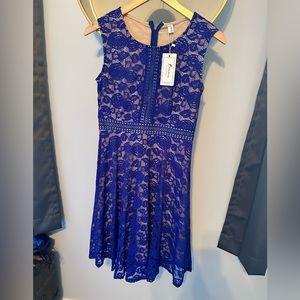 Blue lace dress